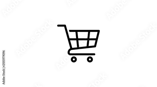Shopping cart icon on white background.