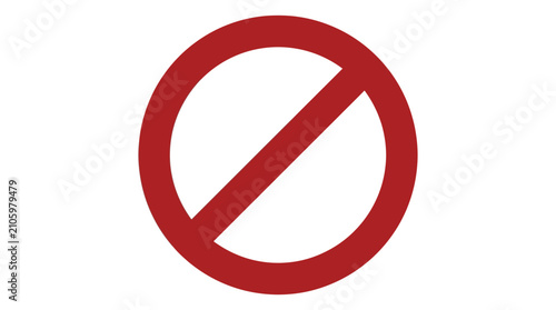 Foto Red circle with diagonal line symbol.