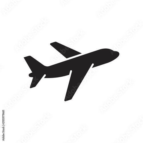 Bild auf Leinwand Airplane silhouette flying in air.