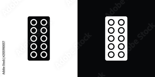 Bild auf Leinwand Pill blister lineart symbols pack. EPS10icon lineart symbols pac