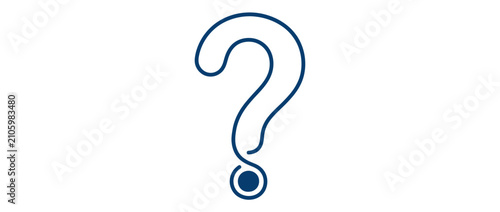 Quadro su tela Simple Line Drawing of a Question Mark