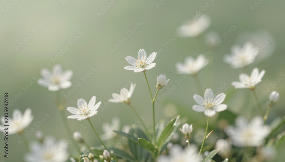 Obraz premium Starry Wood Anemone Flowers in Soft Morning Light
