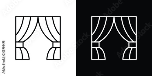 Curtain icon simple elements series