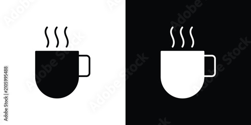 Hot coffee cup icon minimal artwork collection