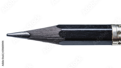 Photos Isolated professional black wooden pencil with a perfectly sharp graphite tip an