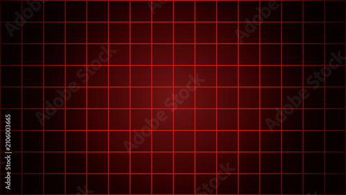 Bild auf Leinwand Dark red glowing grid background with digital futuristic synthwave style laser l