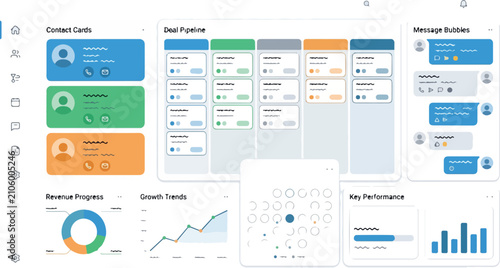 Dashboard Analytics Displaying Content Growth Trends and Key Performance Metrics in Business Environment from User Interface Viewpoint