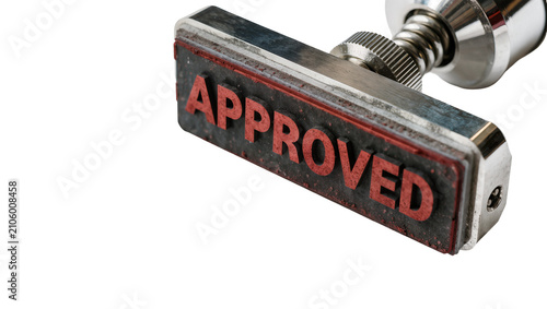 Photography Isolated red APPROVED rubber stamp, official business document approval sign, se