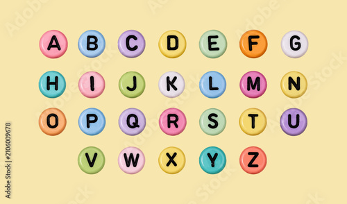 Fotografía Set of Bead Letters, Scrapbook Stickers Junk Journal, Collage Decorations on SVG