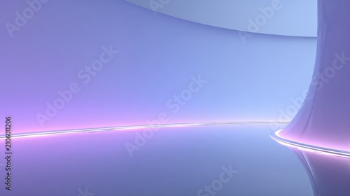 Abstract Purple Neon Futuristic Interior Background
