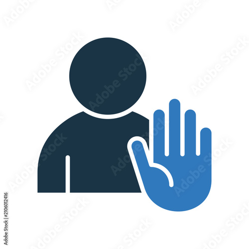 фотографія Halt Icon Glyph Two Color Style