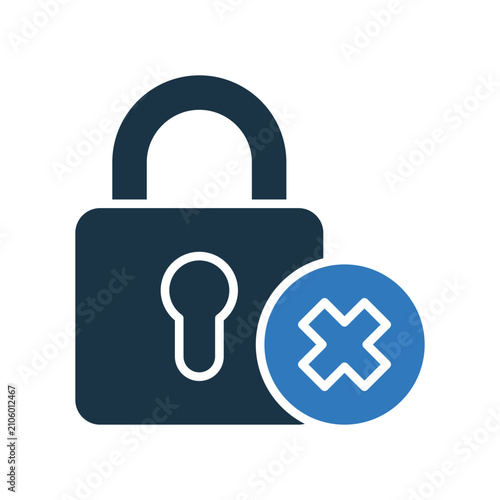 Fotografía Access Denied Icon Glyph Two Color Style