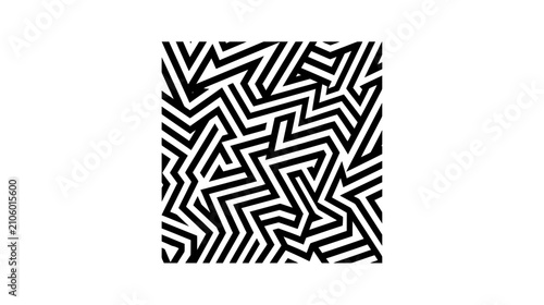 Foto Abstract Geometric Black and White Zigzag Pattern