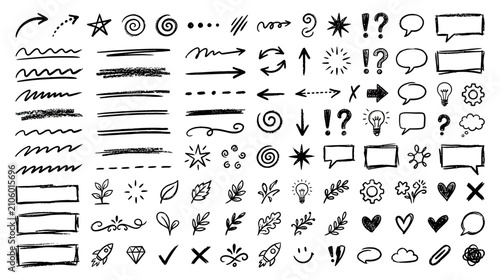 Hand-Drawn Doodle Icons and Elements Collection