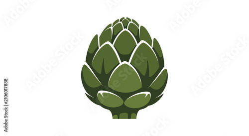 Bild auf Leinwand Stylized green artichoke vegetable icon on white