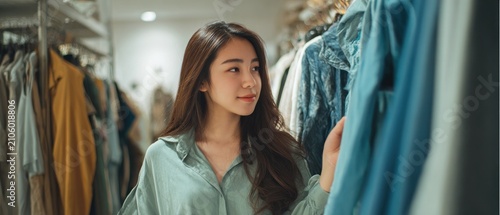 Woman shopping for clothes in a boutique