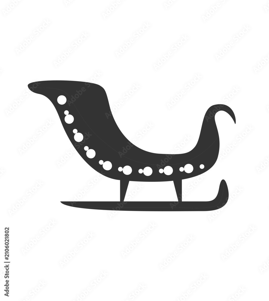 Obraz premium Christmas Sleigh Silhouette Vector Icon