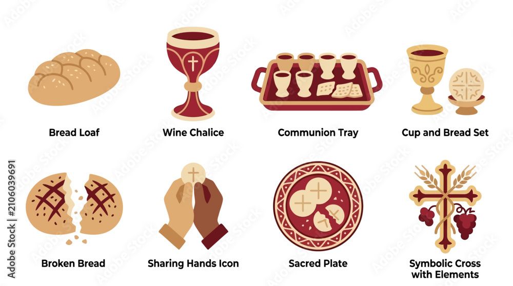 Obraz premium Catholicism Icon Set Vector Illustration