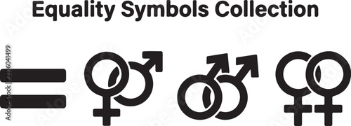 Bild auf Leinwand LGBTQ Equality Symbols Set - Gender and Pride Icons Vector Collection