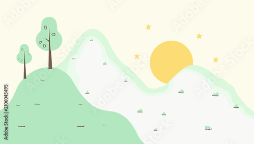 фотографія A minimalist illustration of a face using simple shapes and muted colors, ideal for modern art posters or creative branding projects