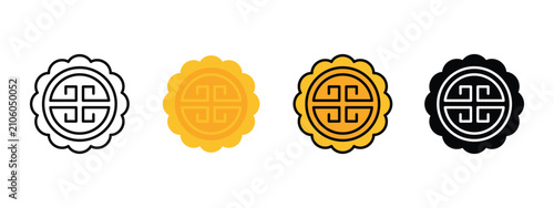 Moon Cake Icon for Traditional Festival Celebrations and Chinese Culture