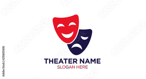 Принти на полотні Red comedy and purple tragedy drama theater masks