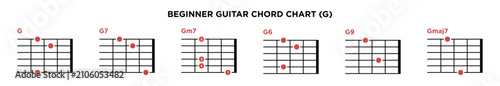 Фотография Basic Guitar Chord Chart Icon Vector Template