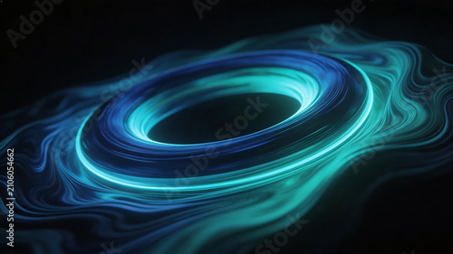 Abstract glowing ring with fluid motion