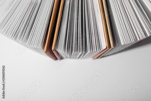 Open books on grey backgrou...