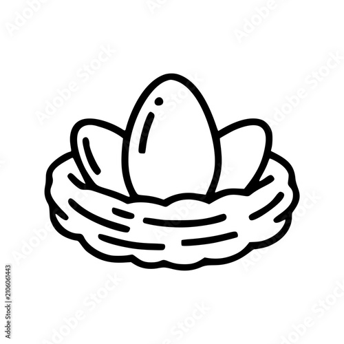 vector illustration of a chicken egg on nest