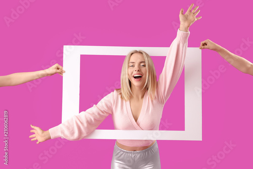 Young beautiful happy woman...