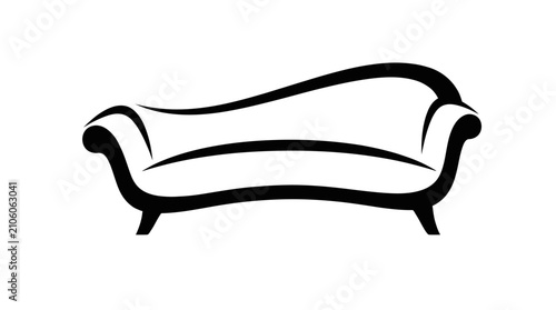 Bild auf Leinwand Elegant Sofa Silhouette Icon for Interior Design