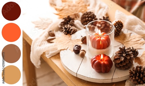 Autumnal home decor with pu...