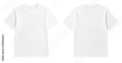 Obraz na płótnie Blank White T-Shirt Mockup Front and Back View Isolated on Transparent Backgroun
