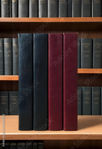 Four blank books in black a...