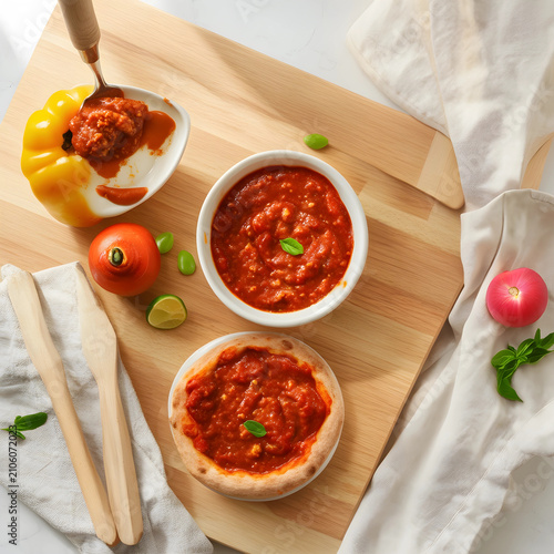 Homemade tomato sauce in a ...