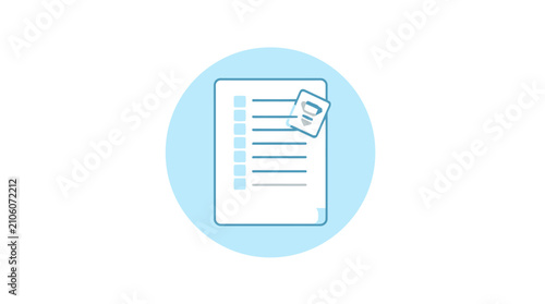 Foto Paper document with sticky note icon graphic