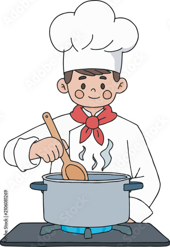chef with a pan