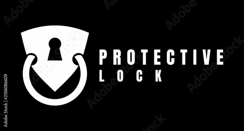 protective lock logo design vector art