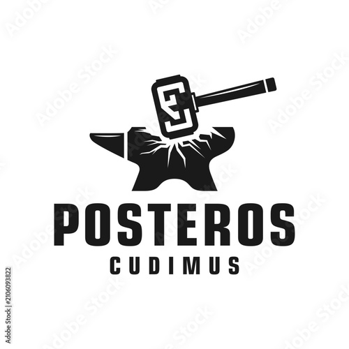 steel blacksmith hammer logo