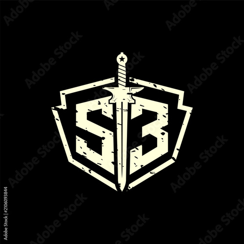 swordsman shield logo with the letter S3