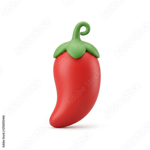 3D icon of fresh red chili pepper vegetable with vegetable illustration ingredient culinary nutrition