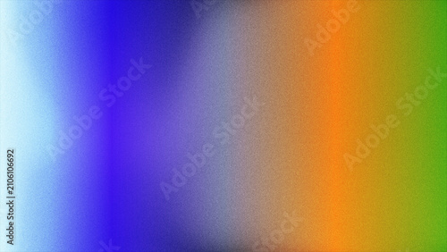 Abstract background with grainy texture and smooth vibrant rainbow color light gradient.