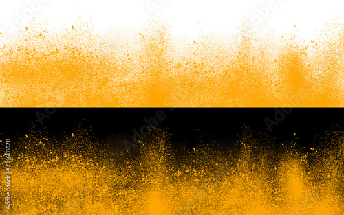 Golden Yellow Festival Powder Border PNG for Diwali Holi Color Run Celebration Isolated on Transparent Background