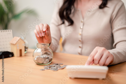 Картината върху платно Personal finance and saving goals concept