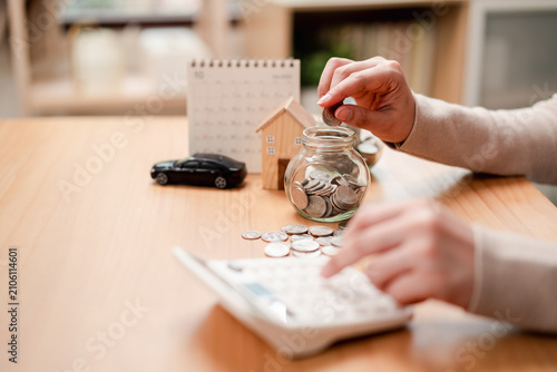 Принти на полотні Personal finance and saving goals concept