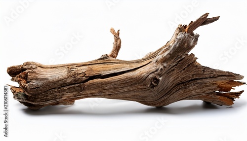 Broken Tree Branches With Detached Bark Rustic Wood Branch Weathered Driftwood Log Isolated