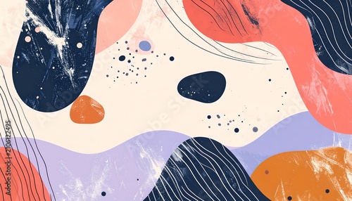 Abstract Organic Shapes with Vibrant Colors and Flowing Movement