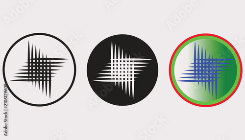 Foto Abstract Geometric Logo Icon of Intersecting Perpendicular Lines