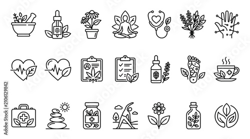 Tableau sur toile Herbal medicine and health products.